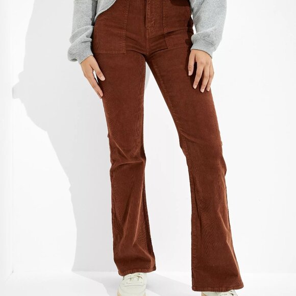 American Eagle pants 4 Super Hi-Rise Flare corduroy hippie boho retro stretch - Picture 14 of 16